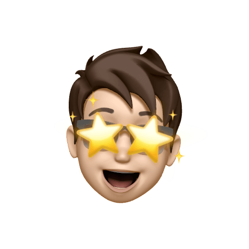 Memoji with stars on his eyes, wearing sunglasses because of light mode